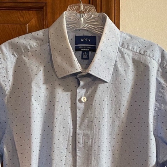 MEN'S Apt. 9® Premier Flex Slim-Fit Spread-Collar Dress Shirt size Medium men’s - Picture 6 of 7